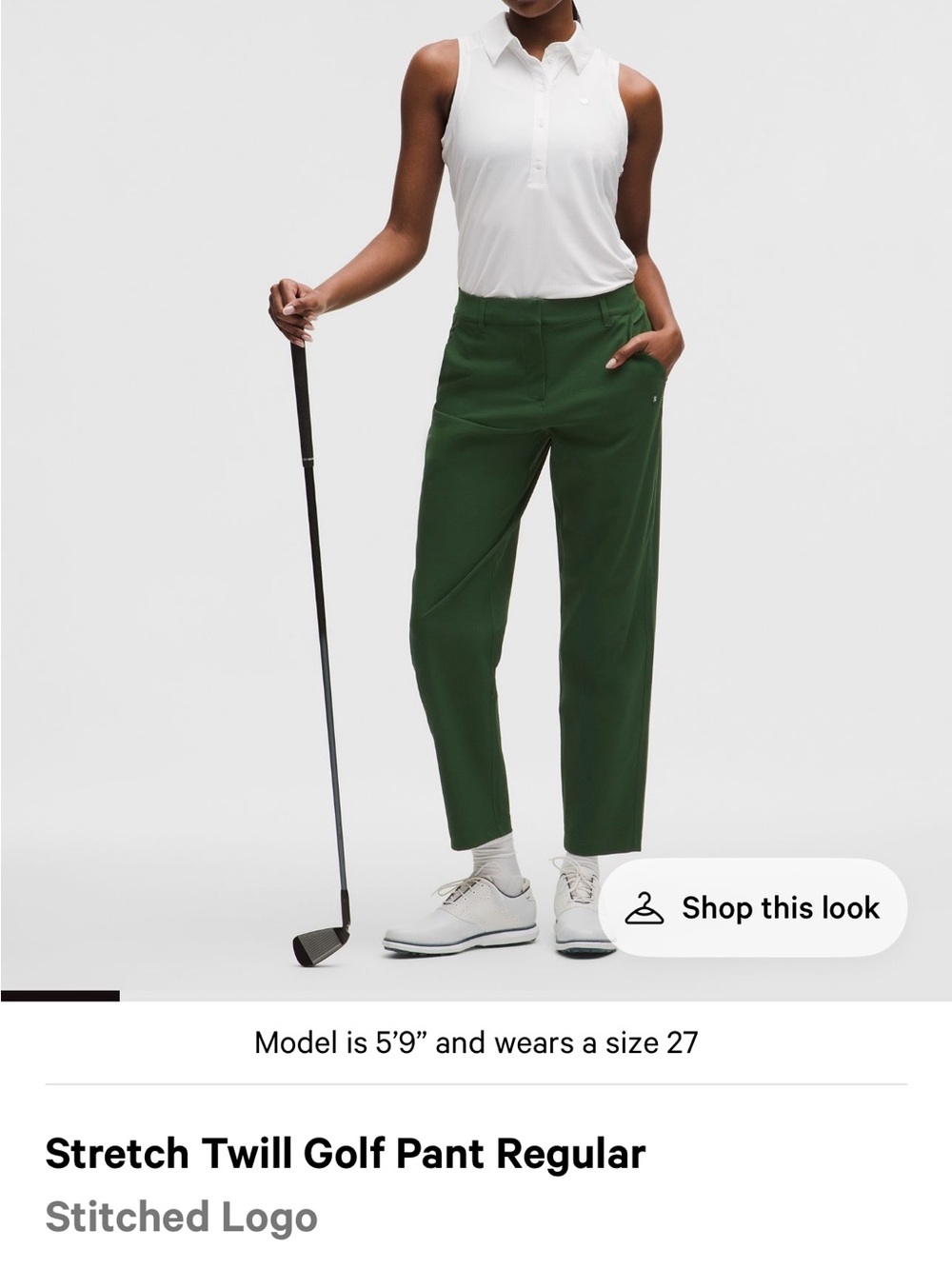Stretch Twill Golf Pant Regular - Green